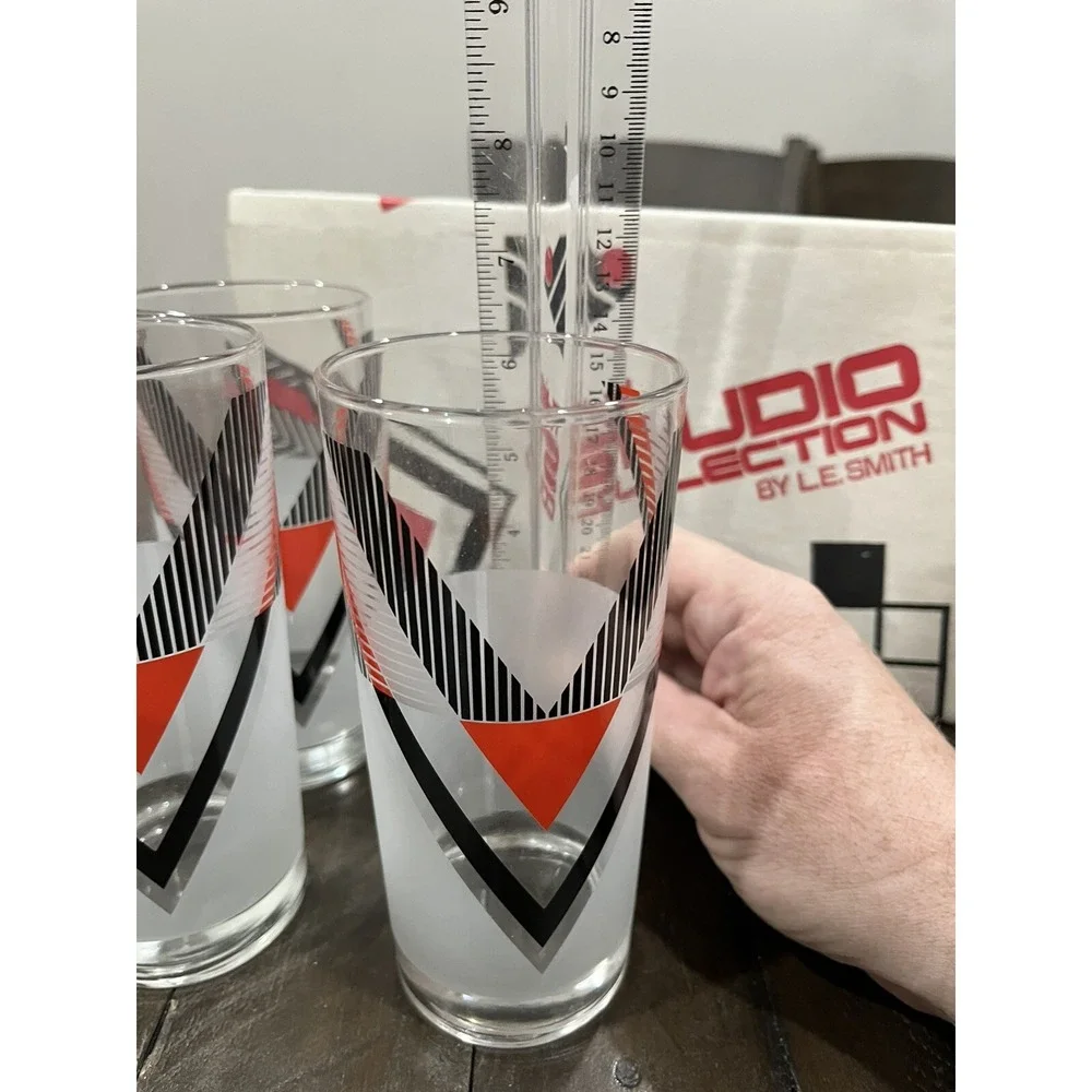 Vintage LE Smith 1980s The Studio Collection  Esprit Glasses Tumblers Retro RARE